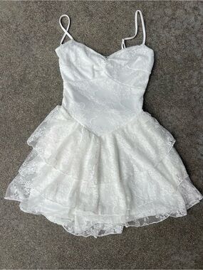 Windsor White Lace Spaghetti Strap Mini Dress